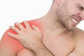 Shows Man with Shoulder Pain
